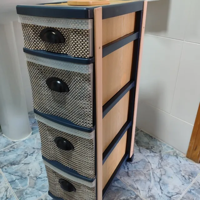 Reciclar un organizador de plástico en bonito ,más sólido y moderno con estilo