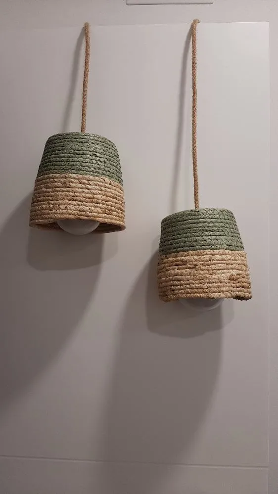 DIY: Lamparitas con macetas de cuerda - 2