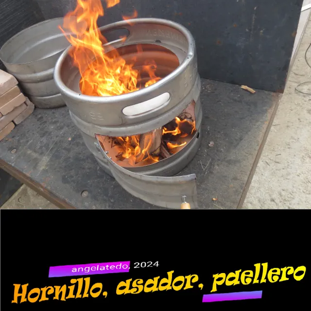 Hornillo asador casero.