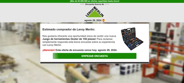 Estafa online haciéndose pasar por Leroy Merlin