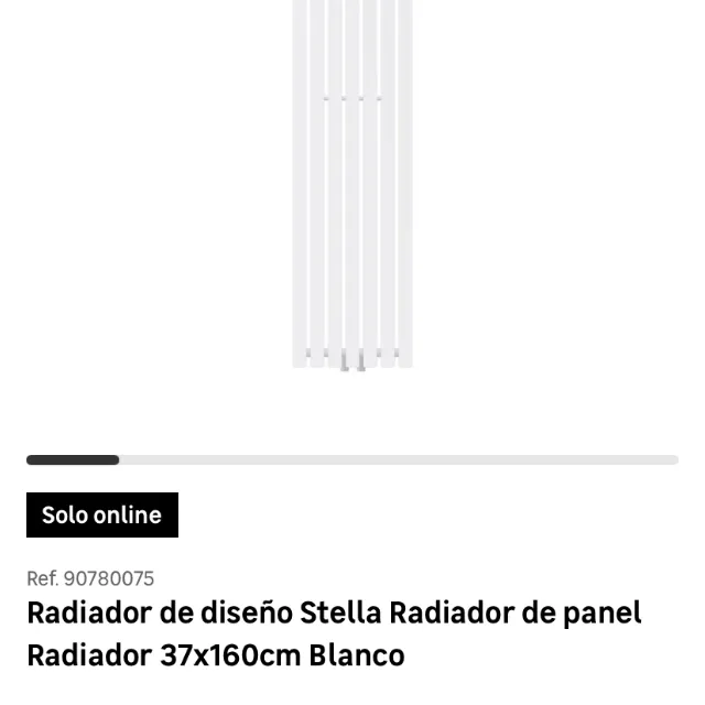 90780075 Radiador de diseño Stella  37x160cm Blanco