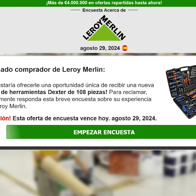 Estafa online haciéndose pasar por Leroy Merlin