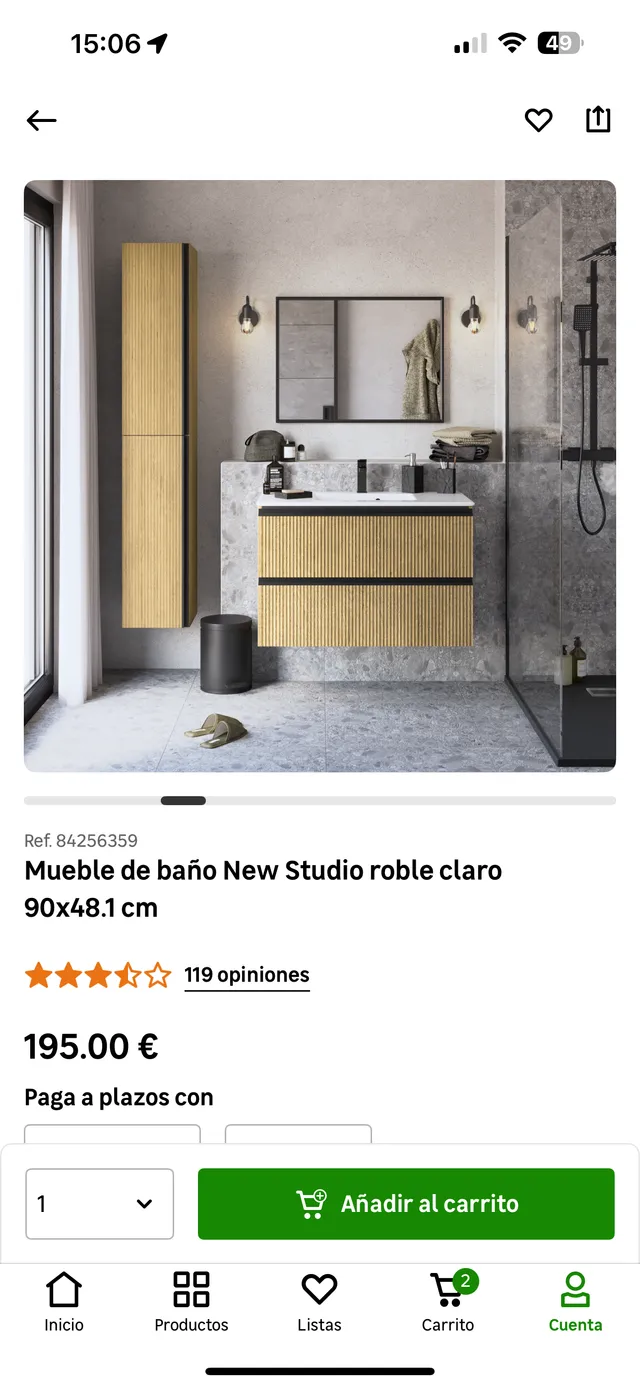 mueble de baño new studio roble claro