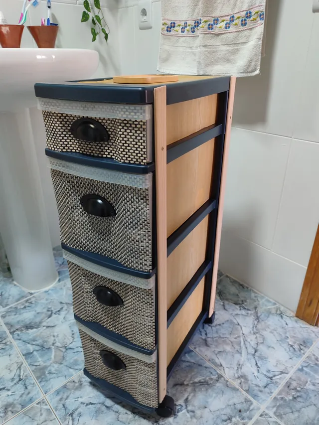 Reciclar un organizador de plástico en bonito ,más sólido y moderno con estilo