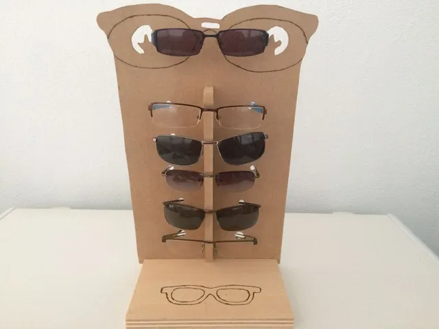 Expositor de madera para gafas