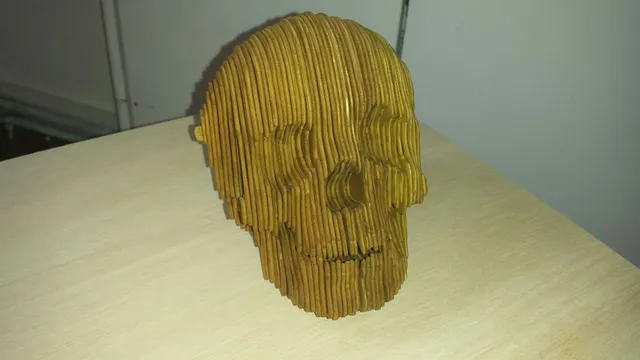 Cráneo de contrachapado en 3D