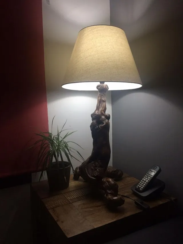 DIY de una lámpara con una cepa de vid