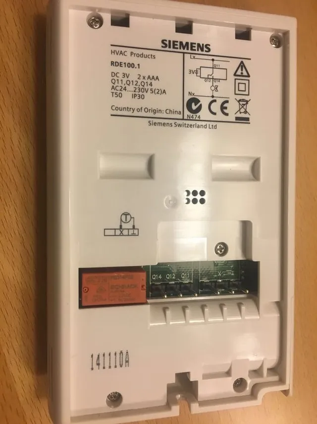 programar termostato RDE. 100.1 de Siemens 
