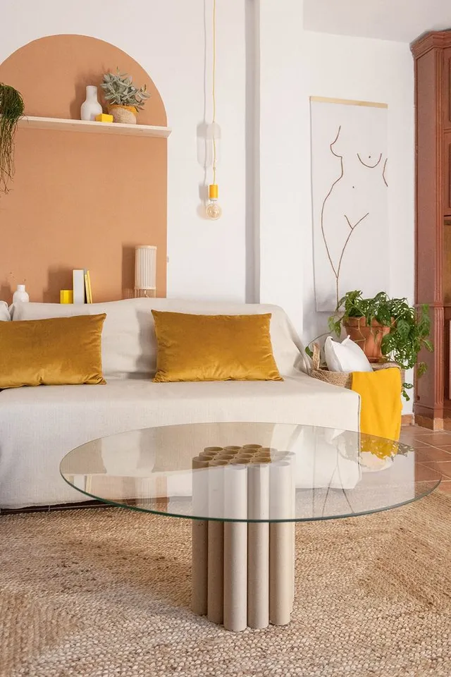 DIY Mesa con tubos de cartón