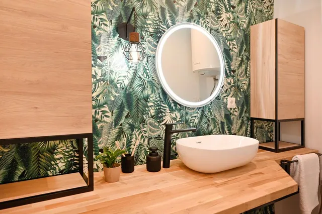 Antes y después de mi baño tropical