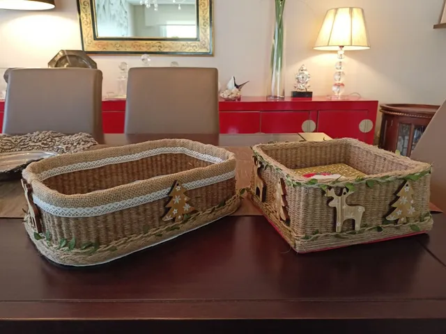 Servilletero y panera para la mesa de navidad