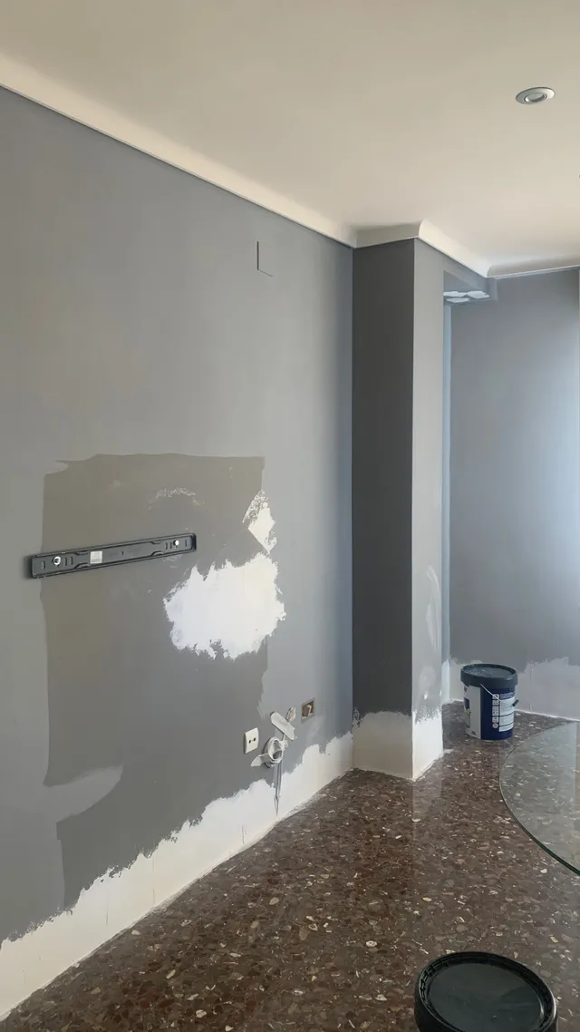 DIY de una estantería de pladur en el salón