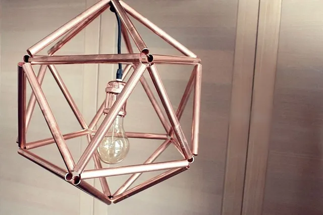 Lámpara de techo con cobre DIY