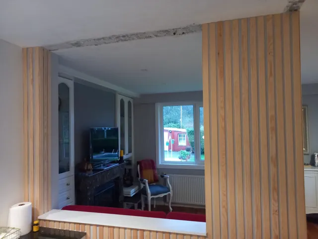 Instalación de falsa viga de madera