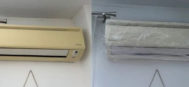 Restaurar el color blanco de un aire acondicionado