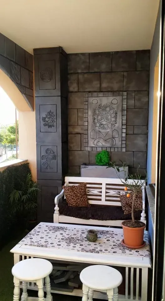 Terraza tallada a mano