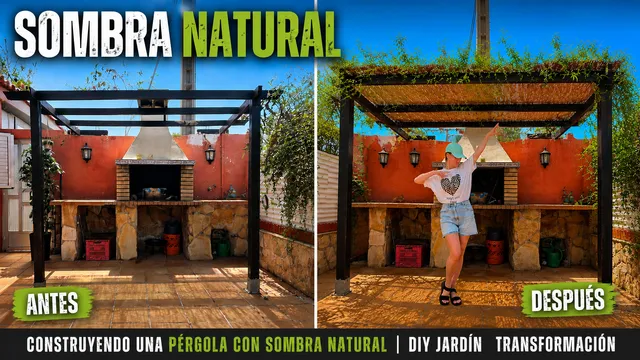 Cómo crear más sombra en una pérgola con mimbre natural