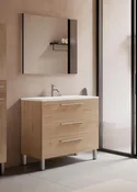 Mueble de baño con lavabo madrid roble 100x45 cm
