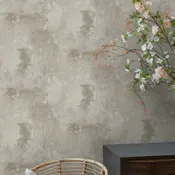 Papel pintado vinílico imitación materia muro cemento gris
