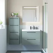 Mueble de baño con lavabo remix verde 75x46 cm